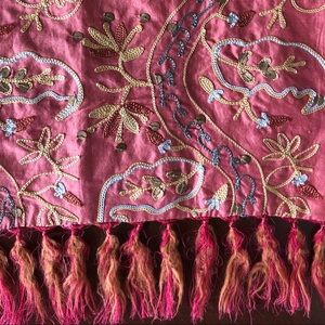 Banana Republic Apricot and Copper Silk Scarf